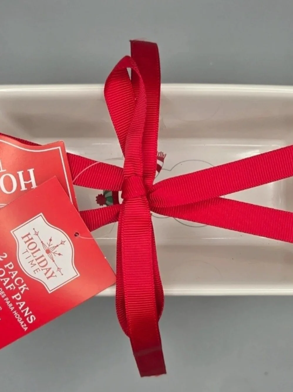 Holiday Time Red Polka Dot & Green Striped Mini Loaf Pan Set